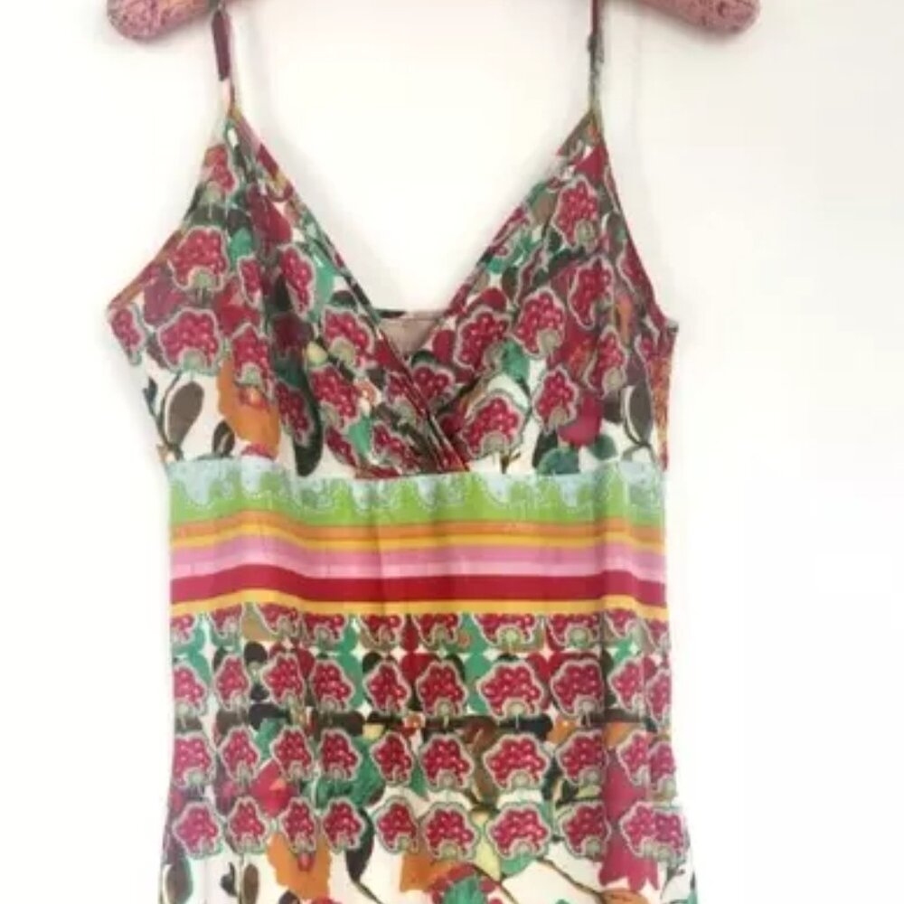 Rare DESIGUAL Swing Farm Rio Flowers Maxi Long Dress V-neck Floral Zebra Print M - Picture 14 of 16